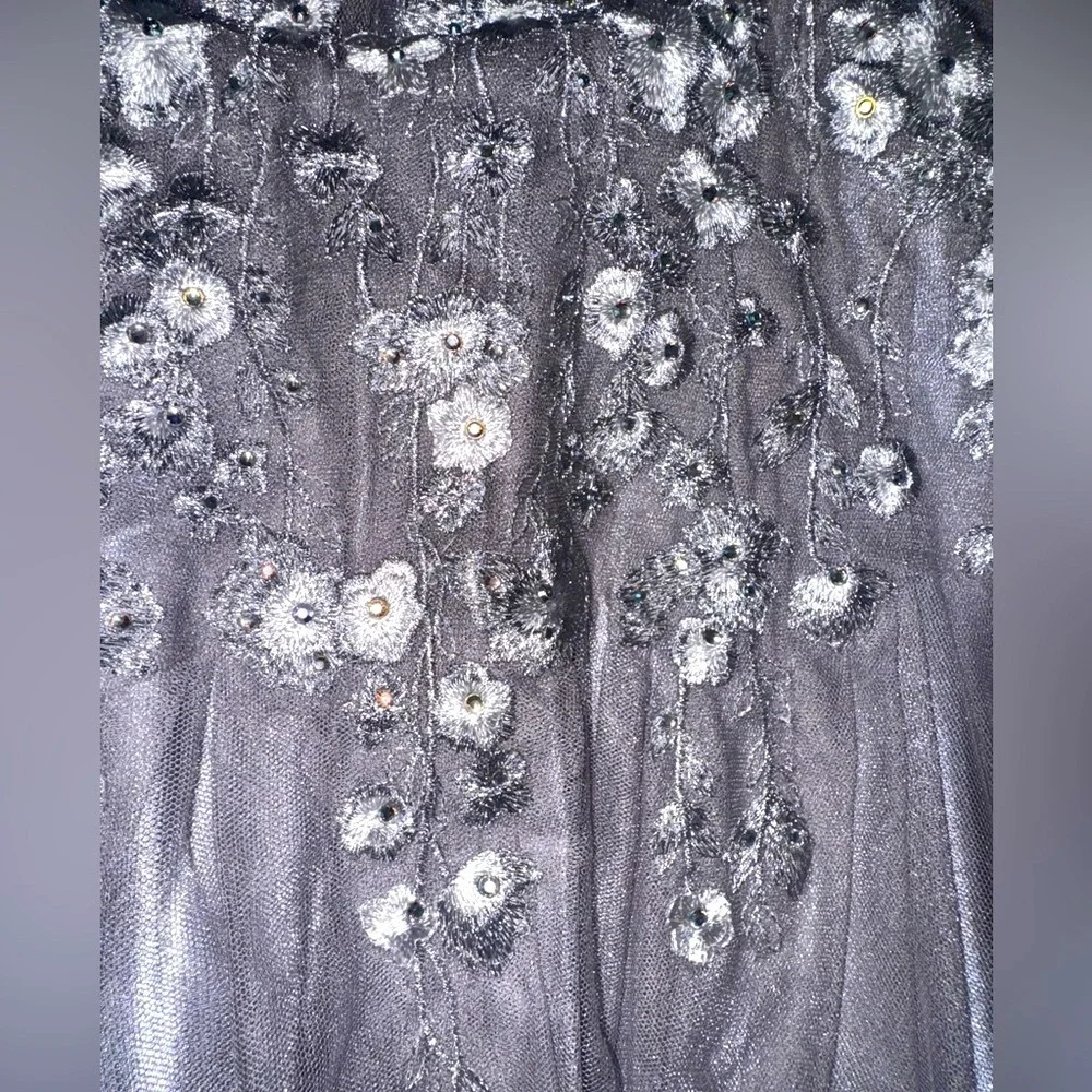 Blondie Nites dusky lavender Strapless  Embellished lace & Chiffon Gown Size 5